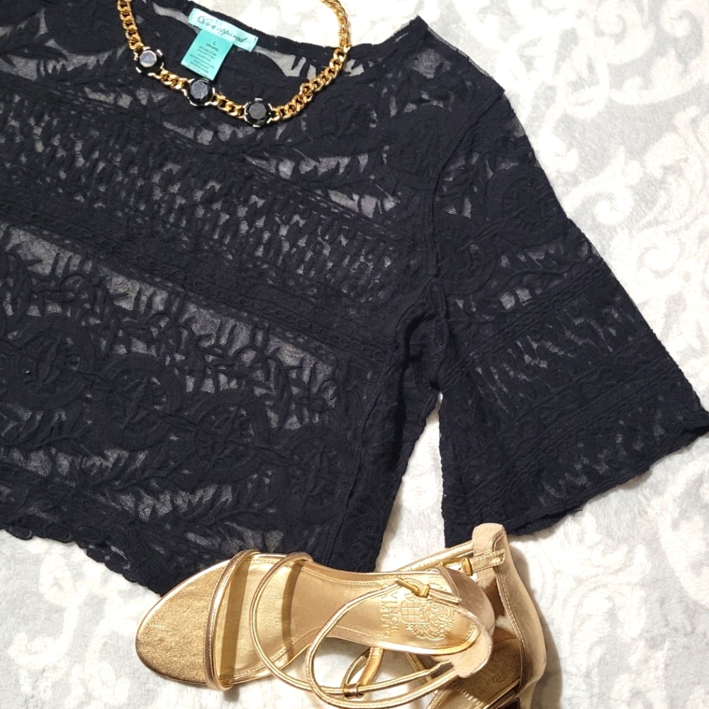 Black Lace Top - Picture 7 of 12